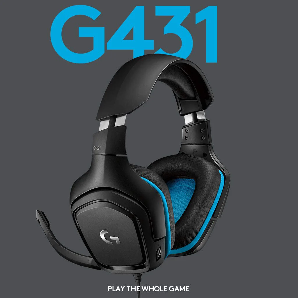 Logitech G431 with 7.1 Surround Sound, DTS X 2.0, 50 mm Audio Drivers, USB and 3.5 mm Jack, Flip-to-Mute Mic Wired Over Ear Headphones with Mic for PC - Black - Image 3