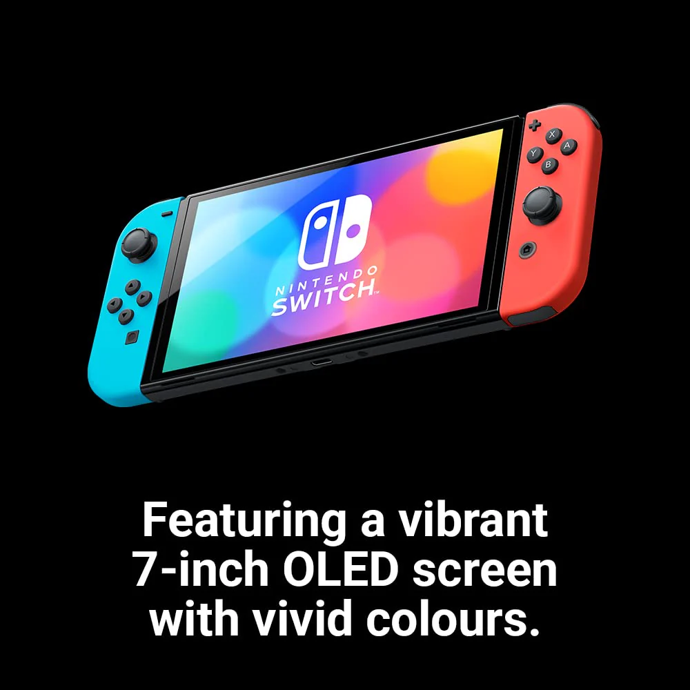 Nintendo Switch OLED model With Neon Red & Neon Blue Joy-Con - Image 3