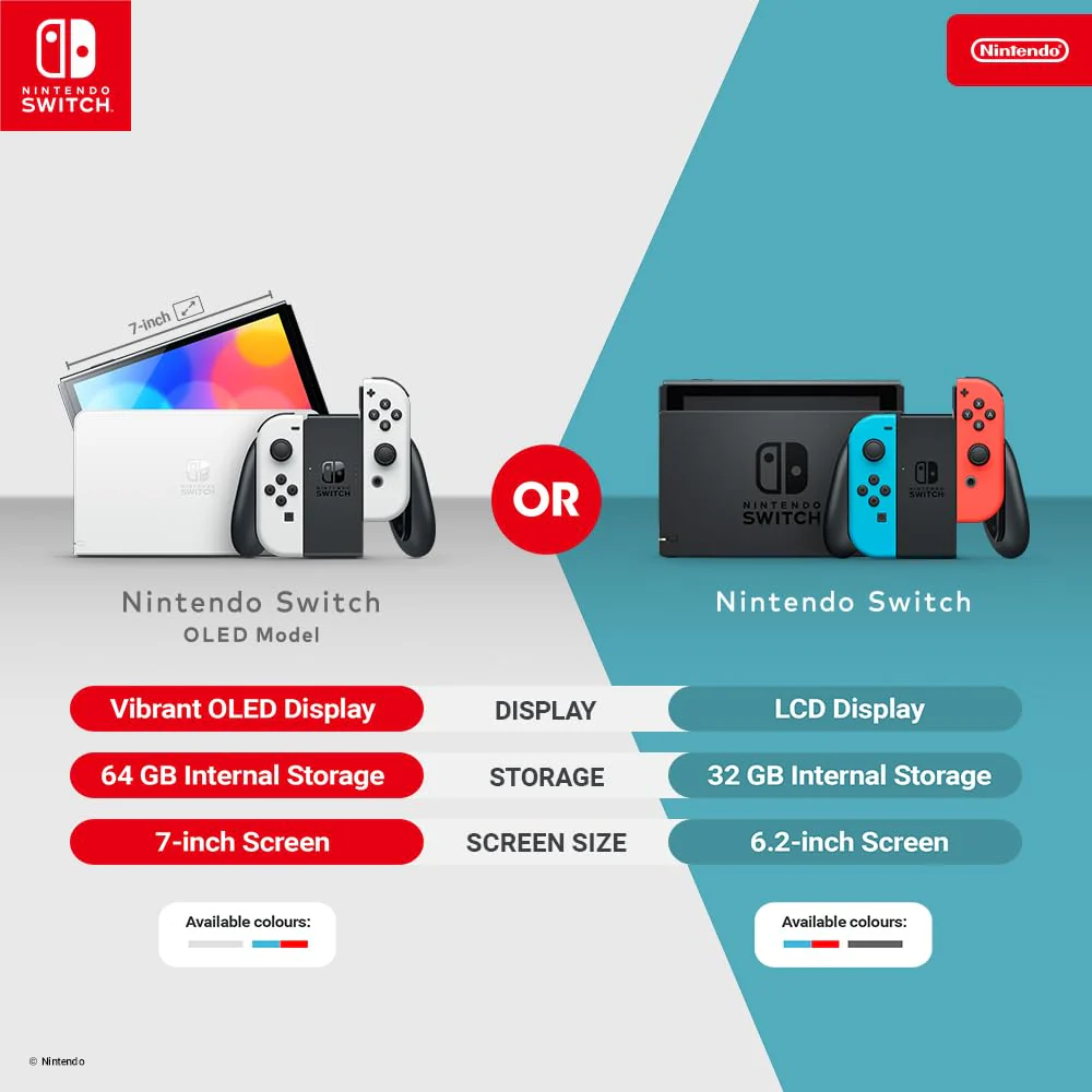 Nintendo Switch OLED model With Neon Red & Neon Blue Joy-Con - Image 4