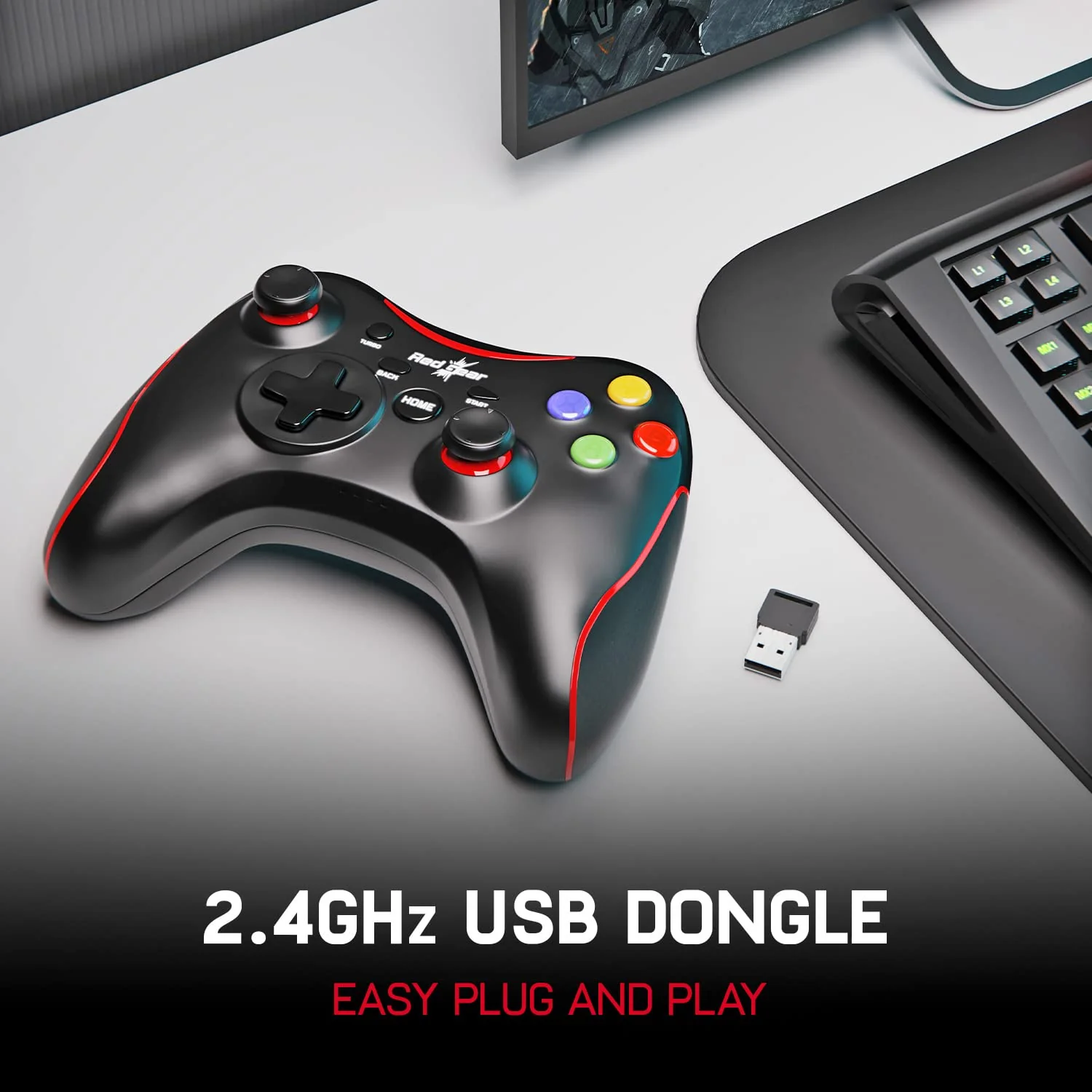Redgear Pro Wireless Gamepad with 2.4GHz Wireless Technology, Integrated Dual Intensity Motor, Illuminated Keys for PC(Compatible with Windows 7/8/8.1/10 only) - Image 2