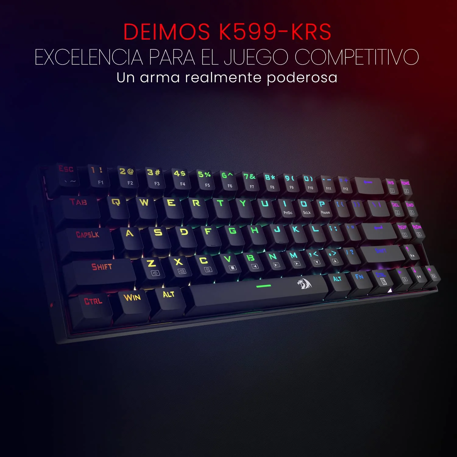 Redragon K599 Diemos RGB LED Backlit Mechanical Gaming Keyboard (Black) - Image 4